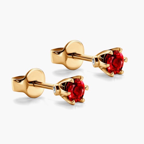 Kolczyki The Journey: złote, rubiny